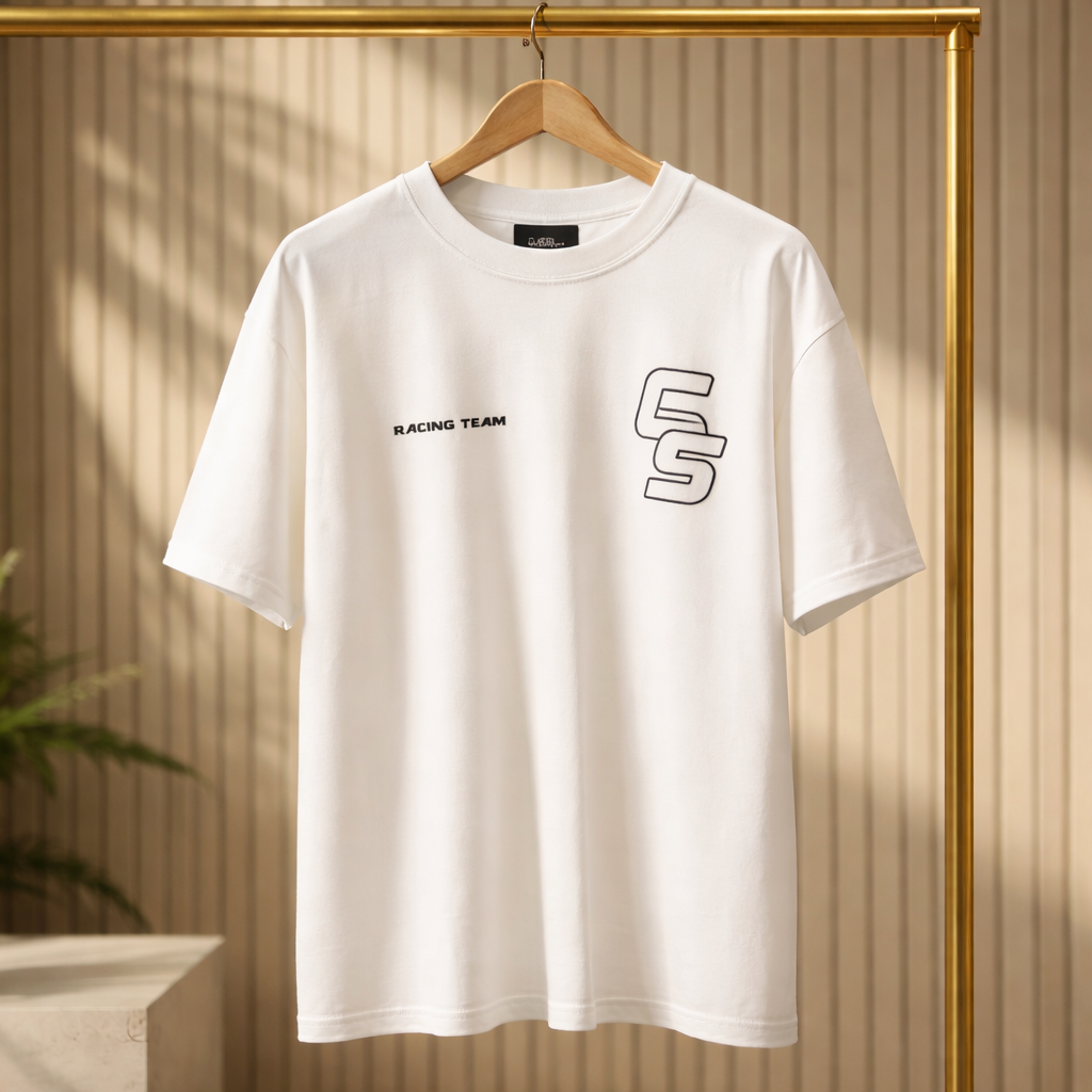 Camiseta Oversize “Racing Team” Azul Marino – Unisex