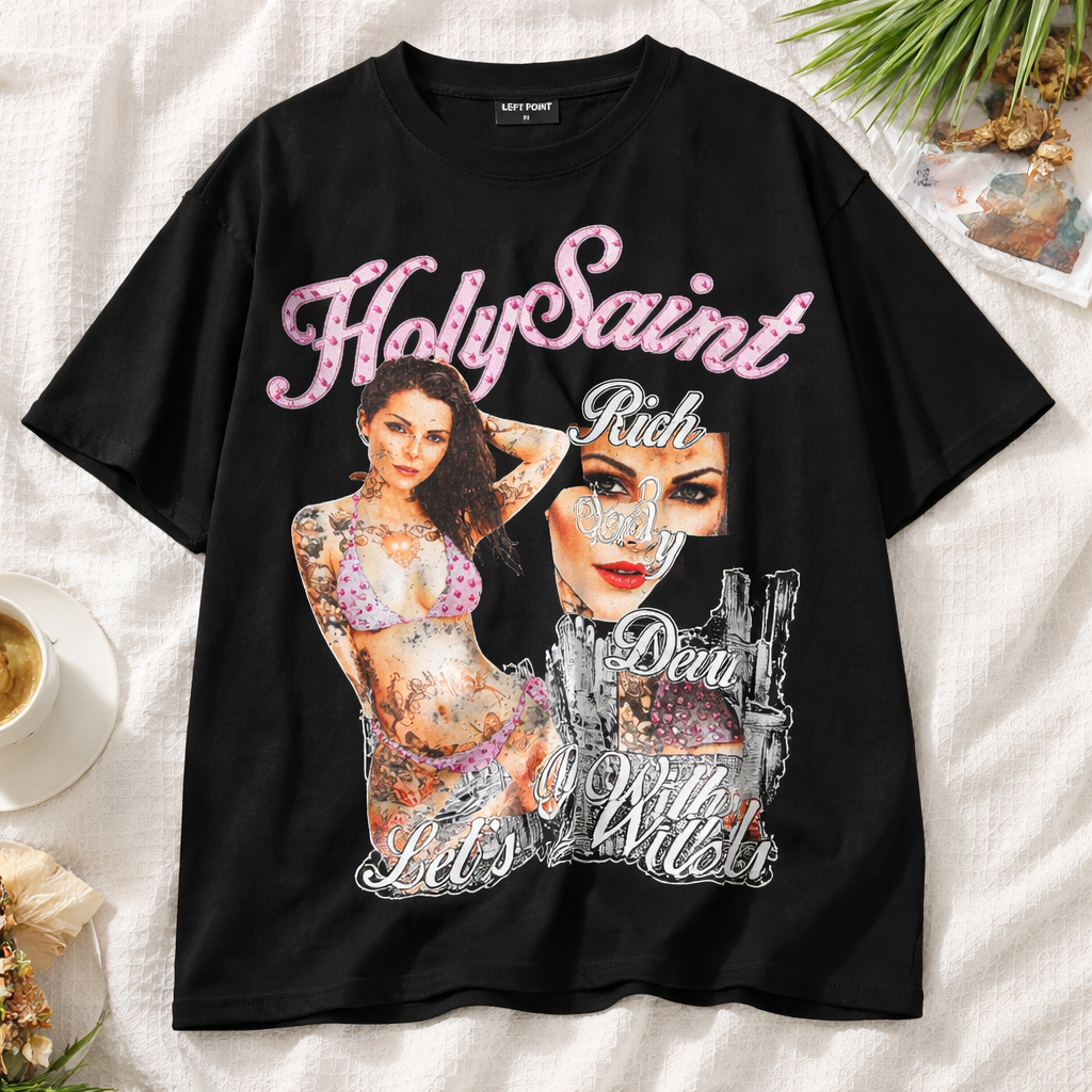 Camiseta Oversize “HolySaint” Graphic Tee – Unisex