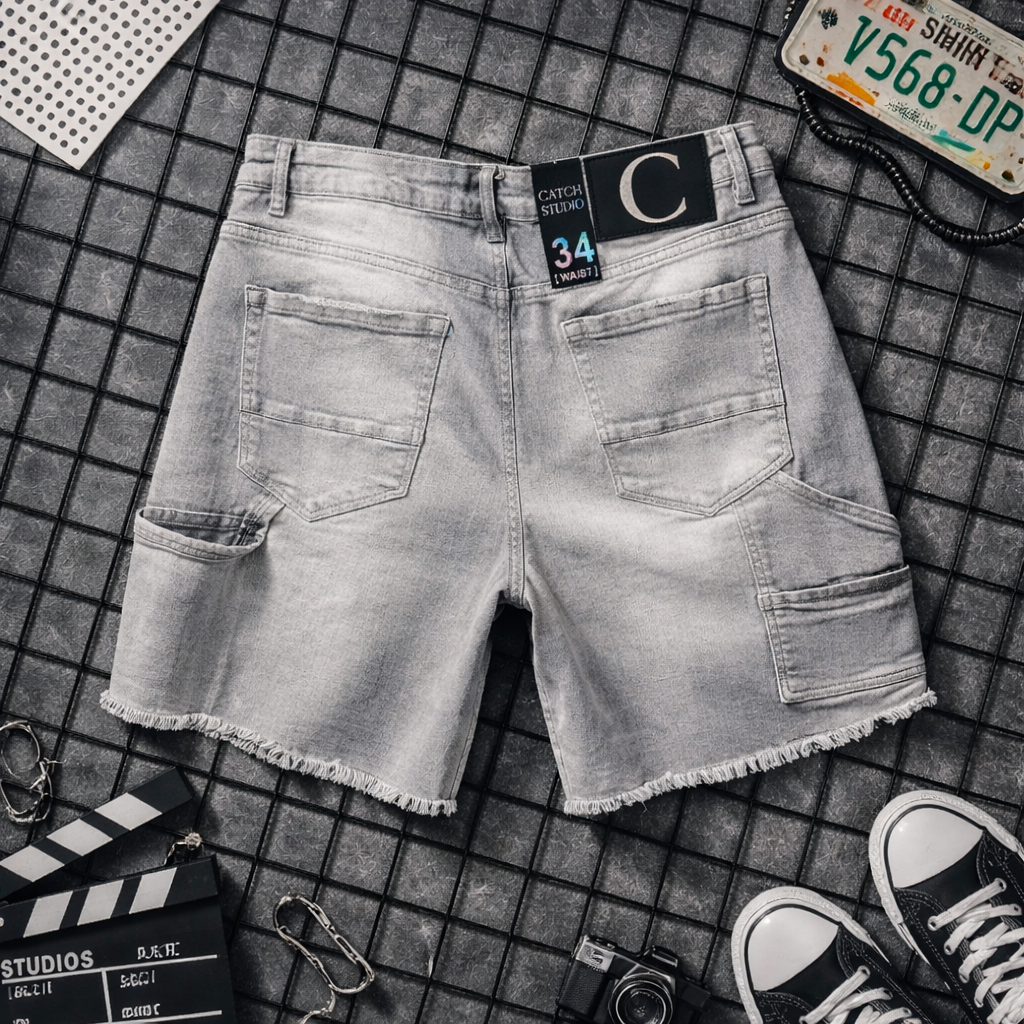 Short Denim Destroyed Negro – Streetwear Premium