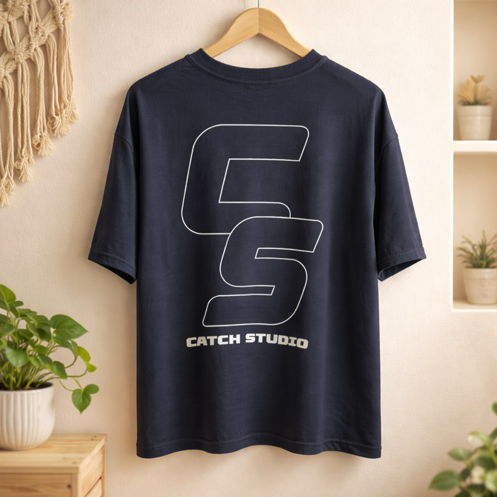 Camiseta Oversize “Racing Team” Azul Marino – Unisex